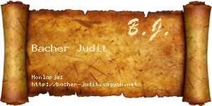 Bacher Judit névjegykártya